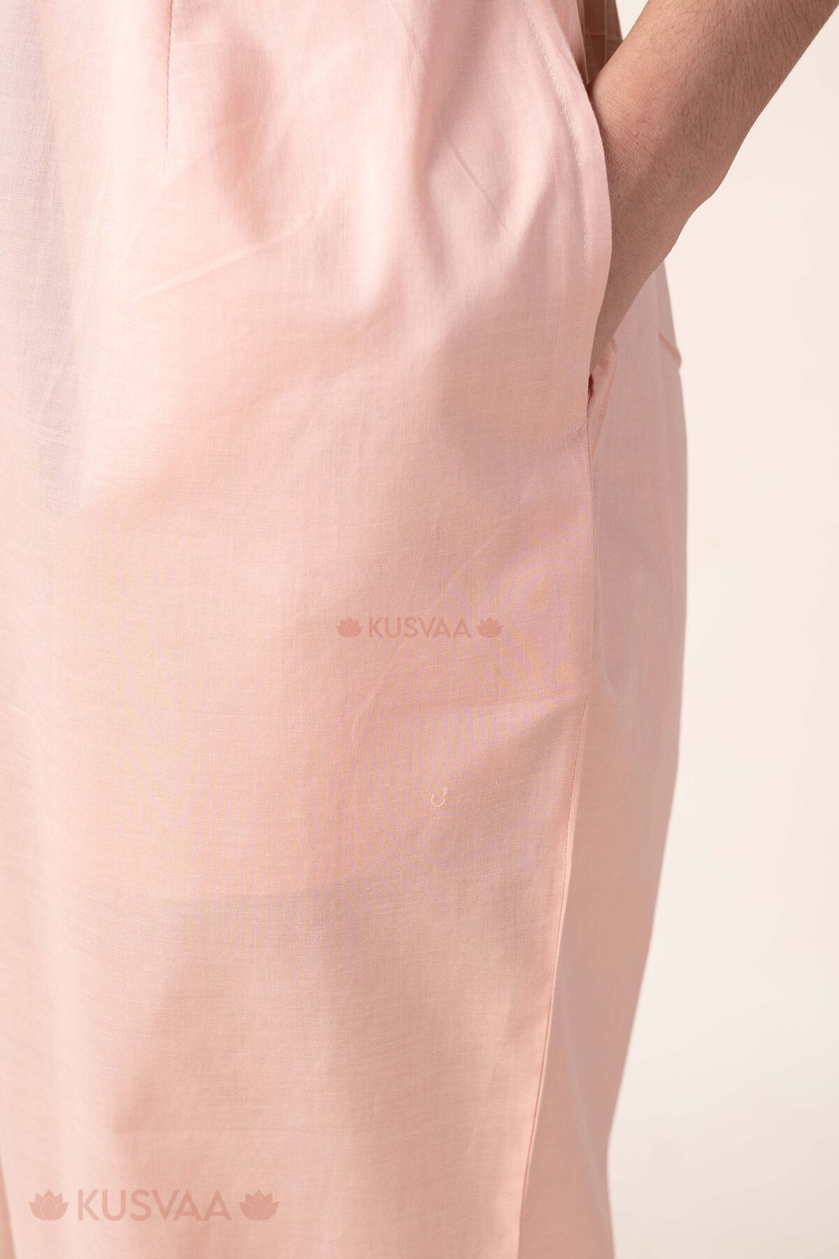 Image for Kusvaa Wkr282p Dhatri Cotton Pant Peach Detailing