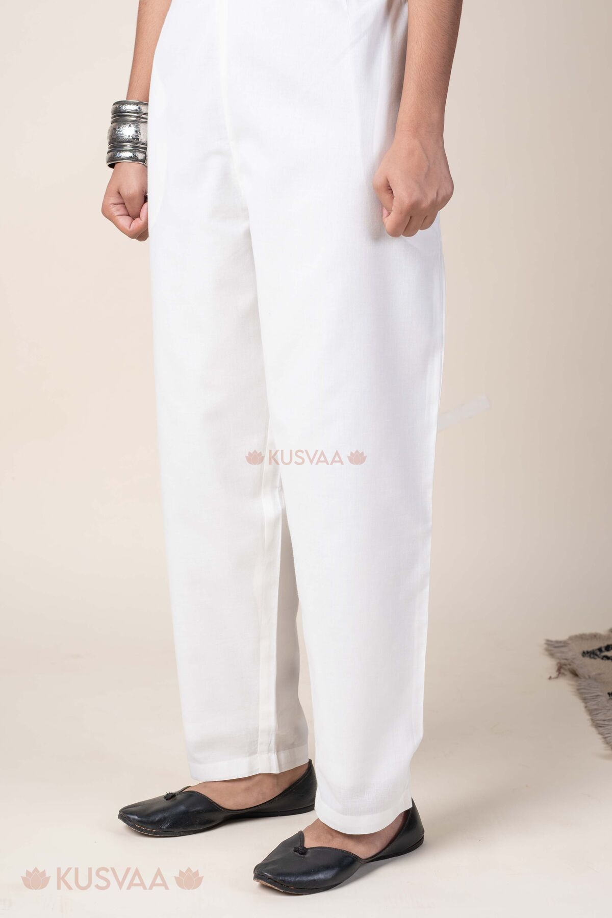 Image for Kusvaa Wkr284p Sarita Cotton Pant White Side