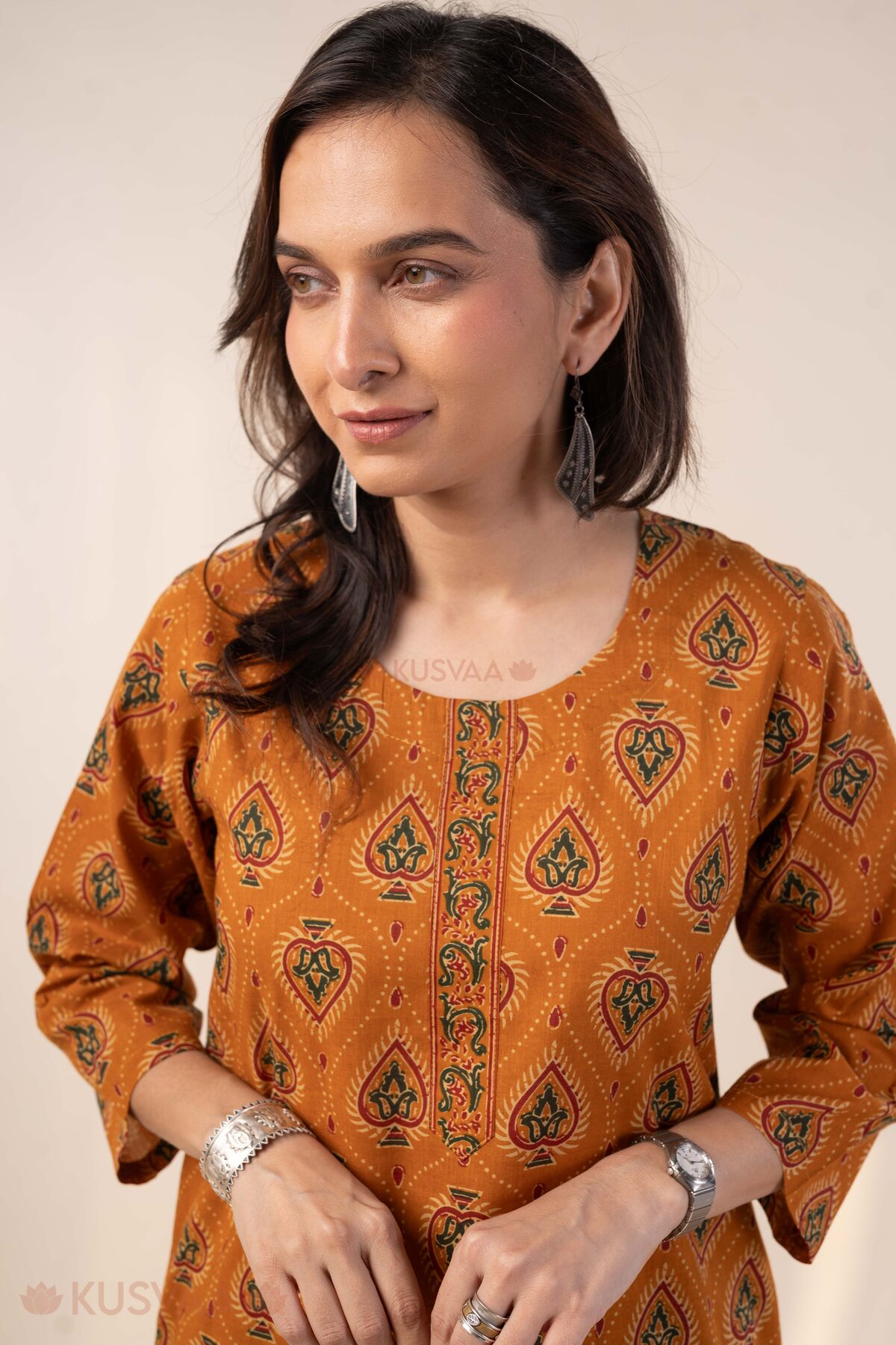 Image for Kusvaa Wkr391 Harika Screen Print Kurta Featured