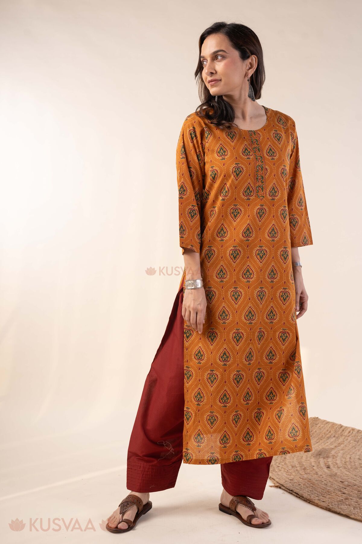 Image for Kusvaa Wkr391 Harika Screen Print Kurta Style