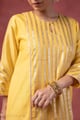 Image for Kusvaa Wkr411 Kaveri Chanderi Yellow Kurta Detailing