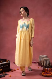 Image for Kusvaa Wkr412 Kriti Chanderi Semi A Line Kurta Side