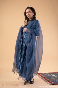 Image for Kusvaa Wkr416 Deepti Handblock Cotton Kurta Dupatta