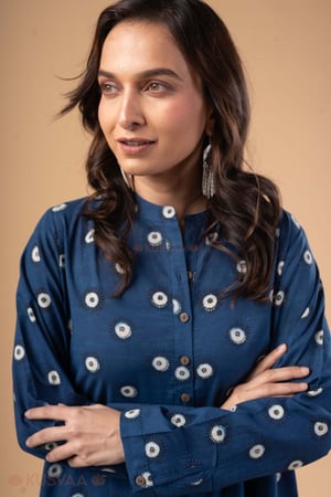 Image for Kusvaa Wkr417 Dhara Handblock Cotton Kurta Featured