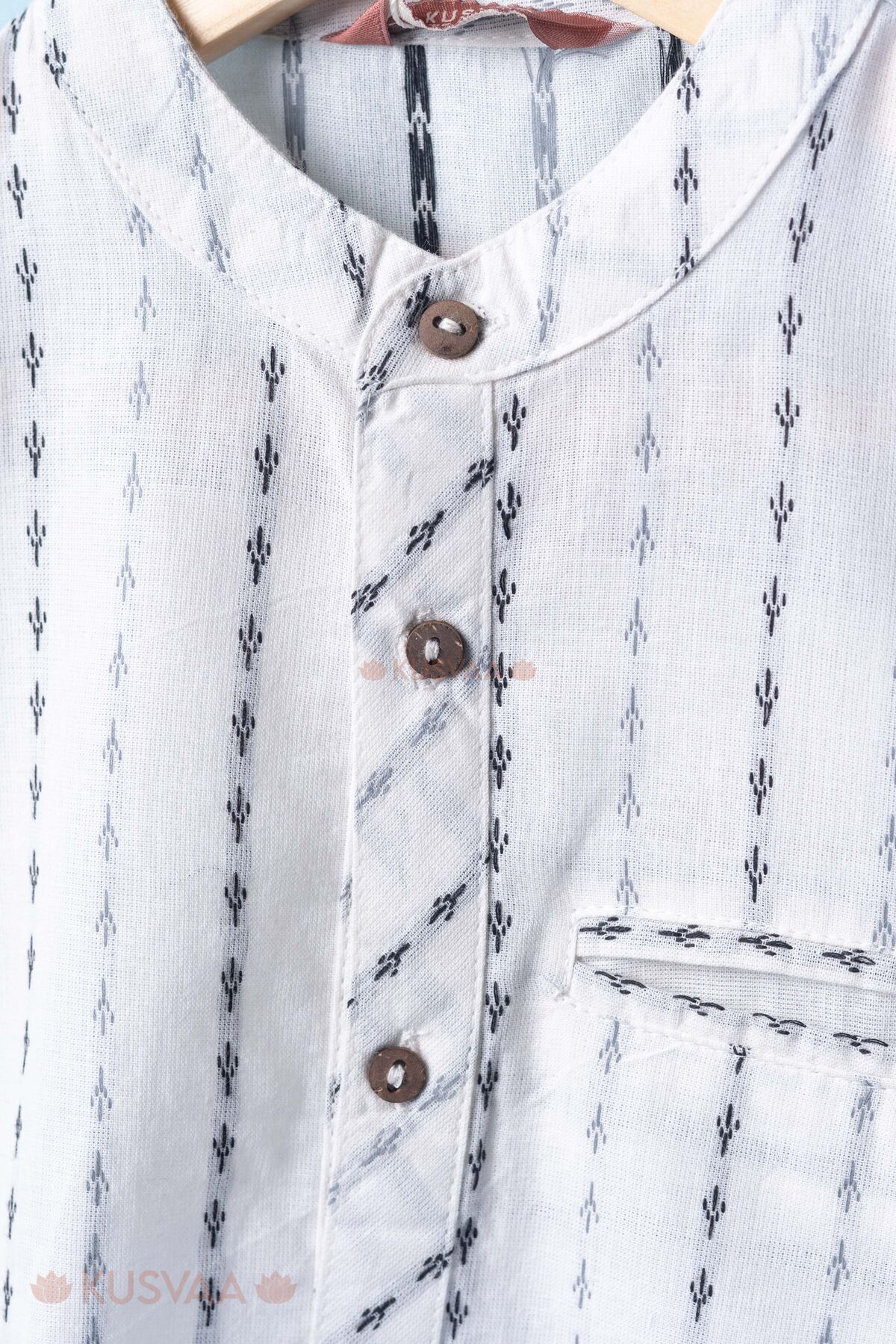 Image for Kusvaa Byw074 Ayaan Handloom Cotton Boys Shirt Nack