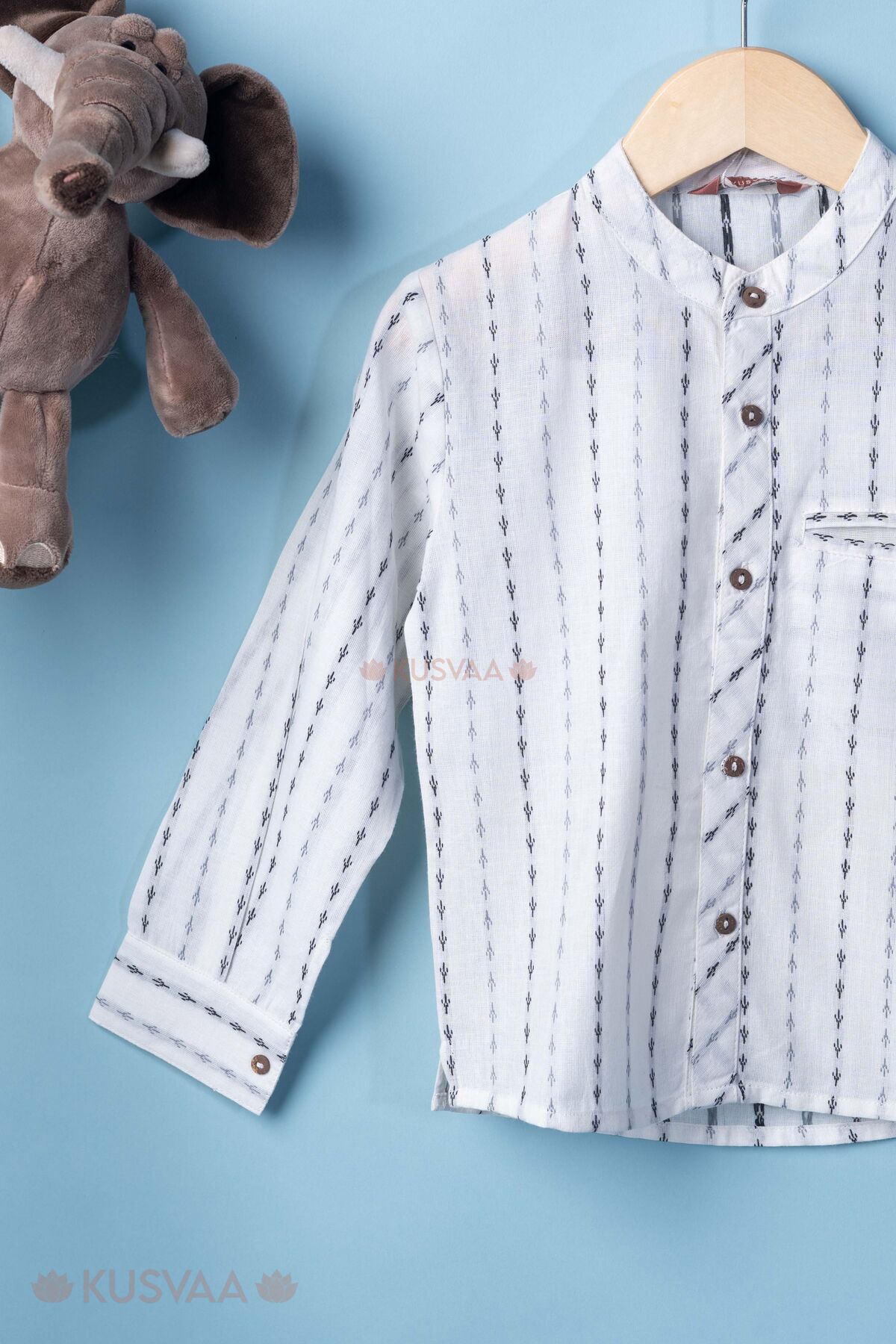 Image for Kusvaa Byw074 Ayaan Handloom Cotton Boys Shirt Side