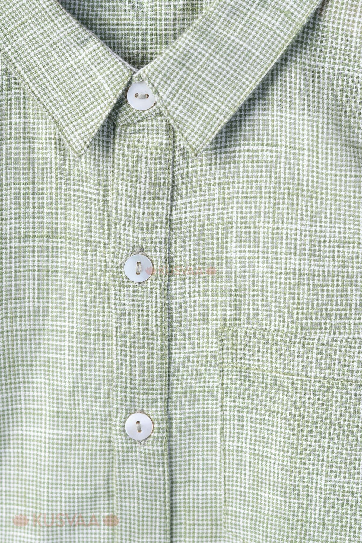 Image for Kusvaa Byw083 Sankalp Handloom Green Shirt Nack