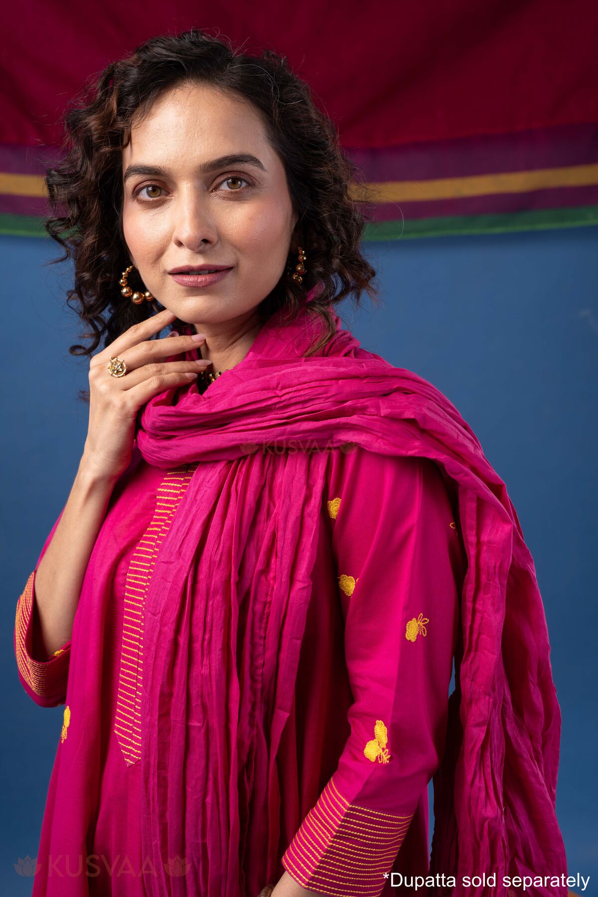 Image for Kusvaa Cood177 Kavya Cotton Kurta Pant Set Close