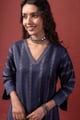 Image for Kusvaa Cood178 Maanvi Silk Blue Kurta Pant Set Featured
