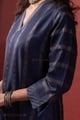 Image for Kusvaa Cood178 Maanvi Silk Blue Kurta Pant Set Sleeve
