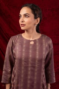 Image for Kusvaa Cood179 Madhuri Silk Purple Kurta Pant Set Featured