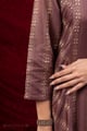 Image for Kusvaa Cood179 Madhuri Silk Purple Kurta Pant Set Sleeve
