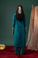 Image for Kusvaa Cood180 Megha Silk Purple Kurta Pant Set Back