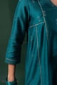 Image for Kusvaa Cood180 Megha Silk Purple Kurta Pant Set Sleev
