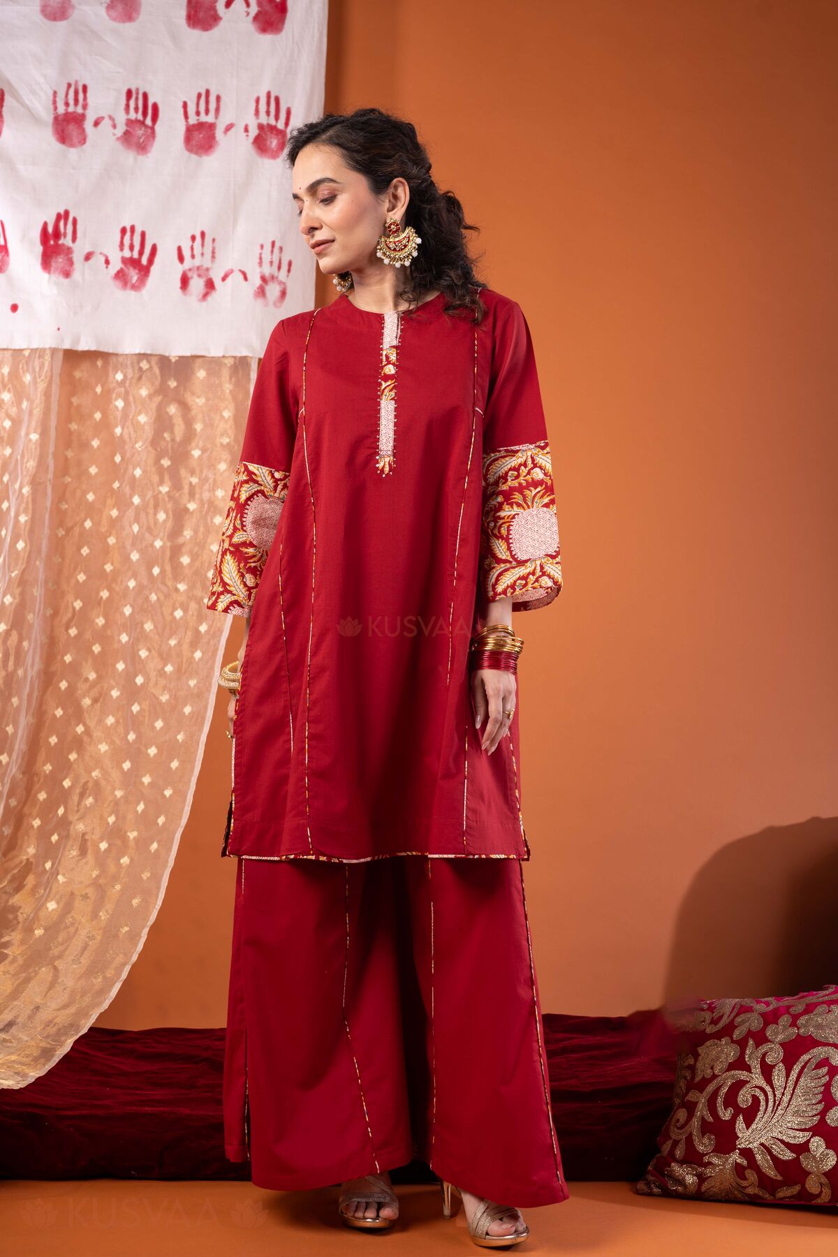 Image for Kusvaa Cood182 Chitrangada Cotton A Line Cord Set Closeup Sd