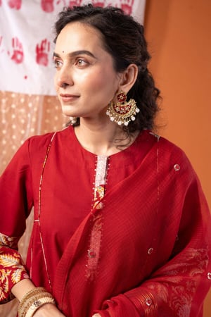 Image for Kusvaa Cood182 Chitrangada Cotton A Line Cord Set Side SD
