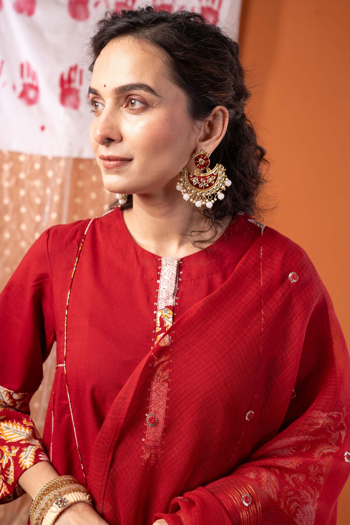 Image for Kusvaa Cood182 Chitrangada Cotton A Line Cord Set Side SD