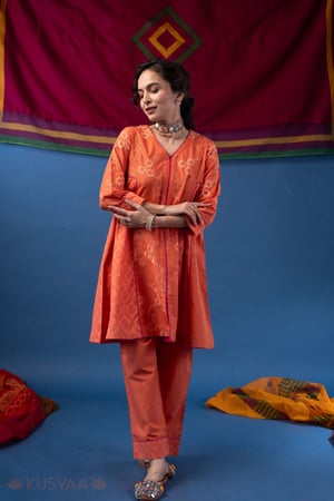 Image for Kusvaa Cood184 Manju Cotton A Line Co Ord Set Side