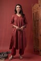 Image for Kusvaa Cood185 Chandrika Slik A Line Kurta Pant Set Stylish
