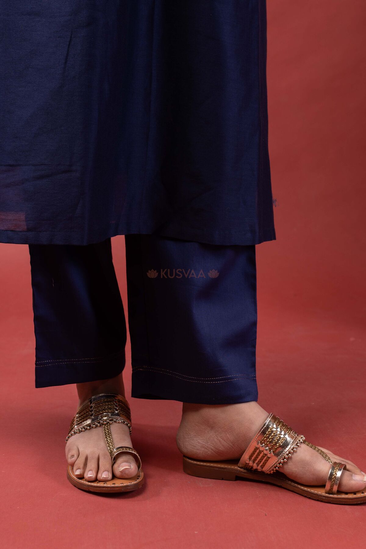 Image for Kusvaa Cood185 Nutan Mul Chanderi Kurta Pant Set Bottom