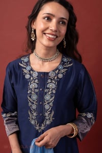 Image for Kusvaa Cood185 Nutan Mul Chanderi Kurta Pant Set Featured