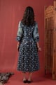Image for Kusvaa Dr130 Kirti Cotton Blue A Line Dress Back