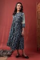 Image for Kusvaa Dr130 Kirti Cotton Blue A Line Dress Front