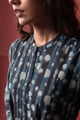 Image for Kusvaa Dr130 Kirti Cotton Blue A Line Dress Nack