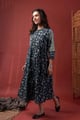 Image for Kusvaa Dr130 Kirti Cotton Blue A Line Dress Style