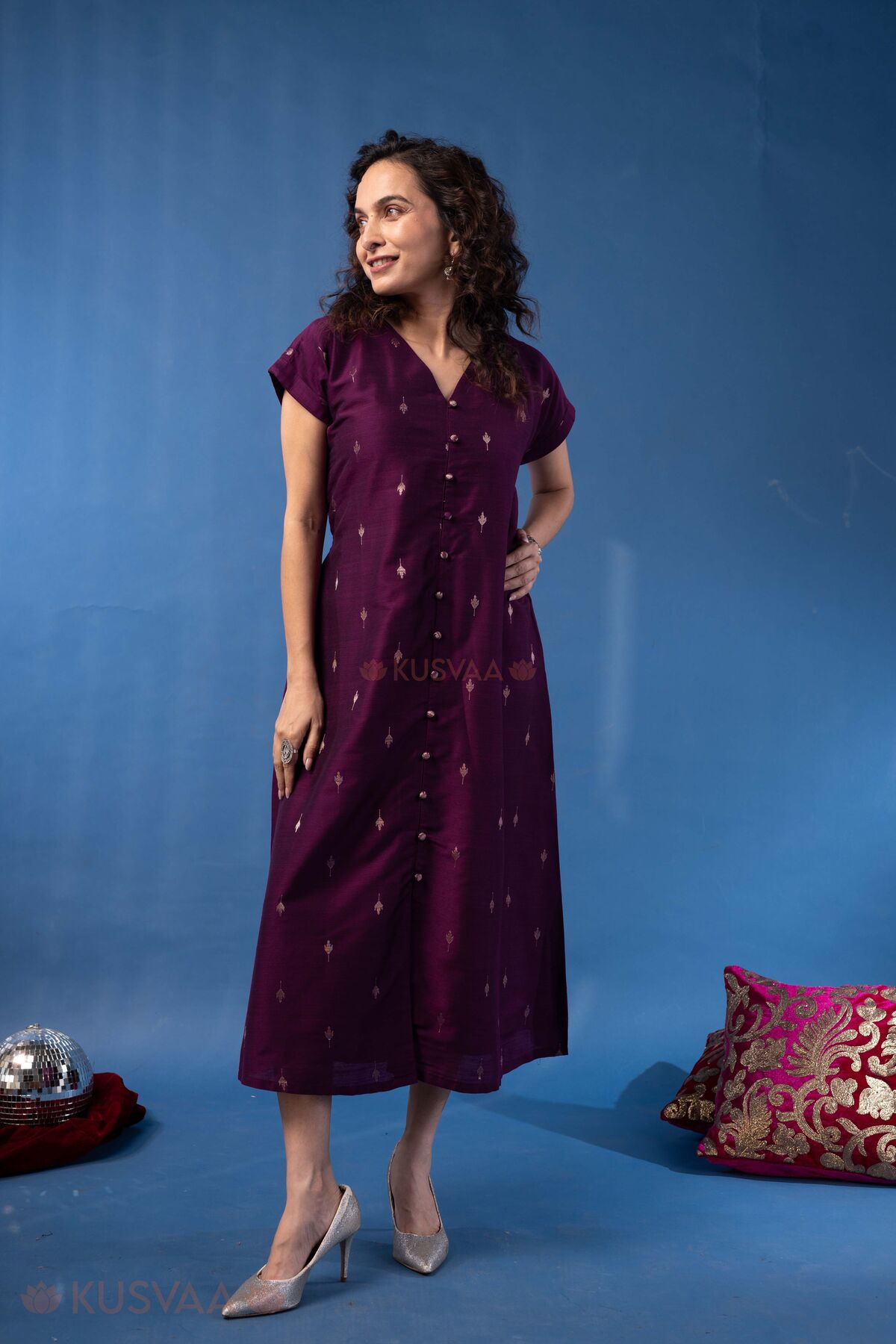 Image for Kusvaa Dr131 Gopika Cotton Silk Dress Style