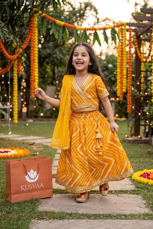 Image for Kusvaa Grw022 Darshna Muslin Girls Skirt Top And Dupatta Set Featured New