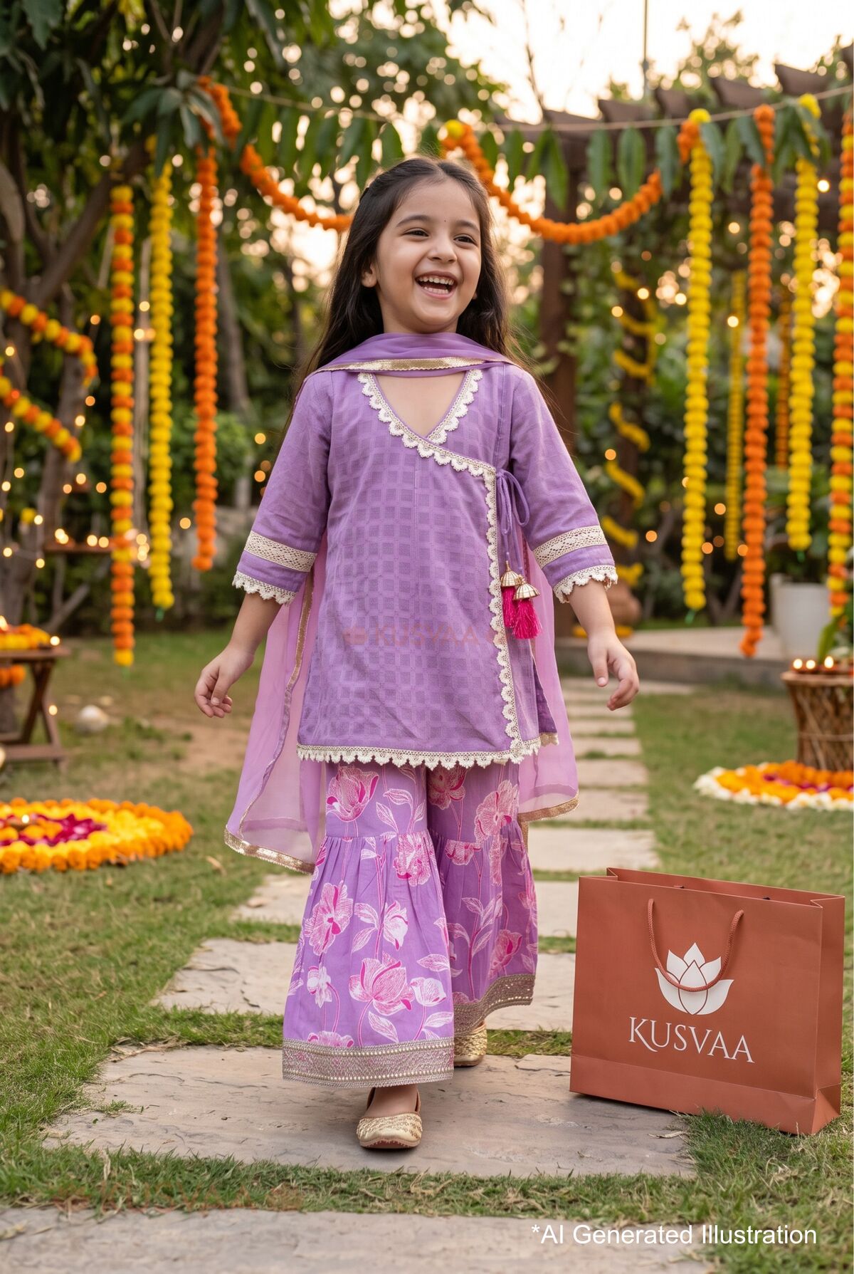 Image for Kusvaa Grw148 Ikshita Angrakha Sharara Dupatta Set Ai