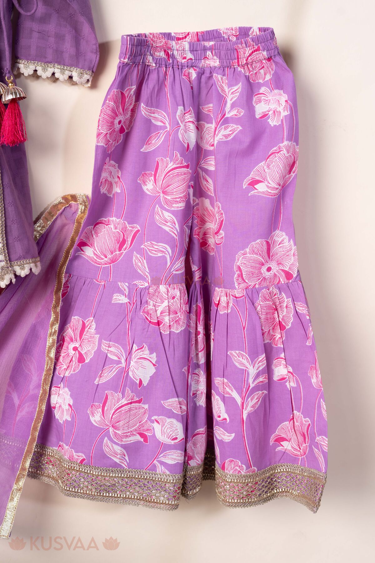Image for Kusvaa Grw148 Ikshita Angrakha Sharara Dupatta Set Bottom