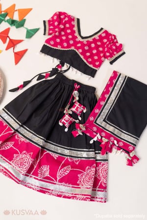 Image for Kusvaa Grw165 Jahnavi Cotton Lehenga Set Front