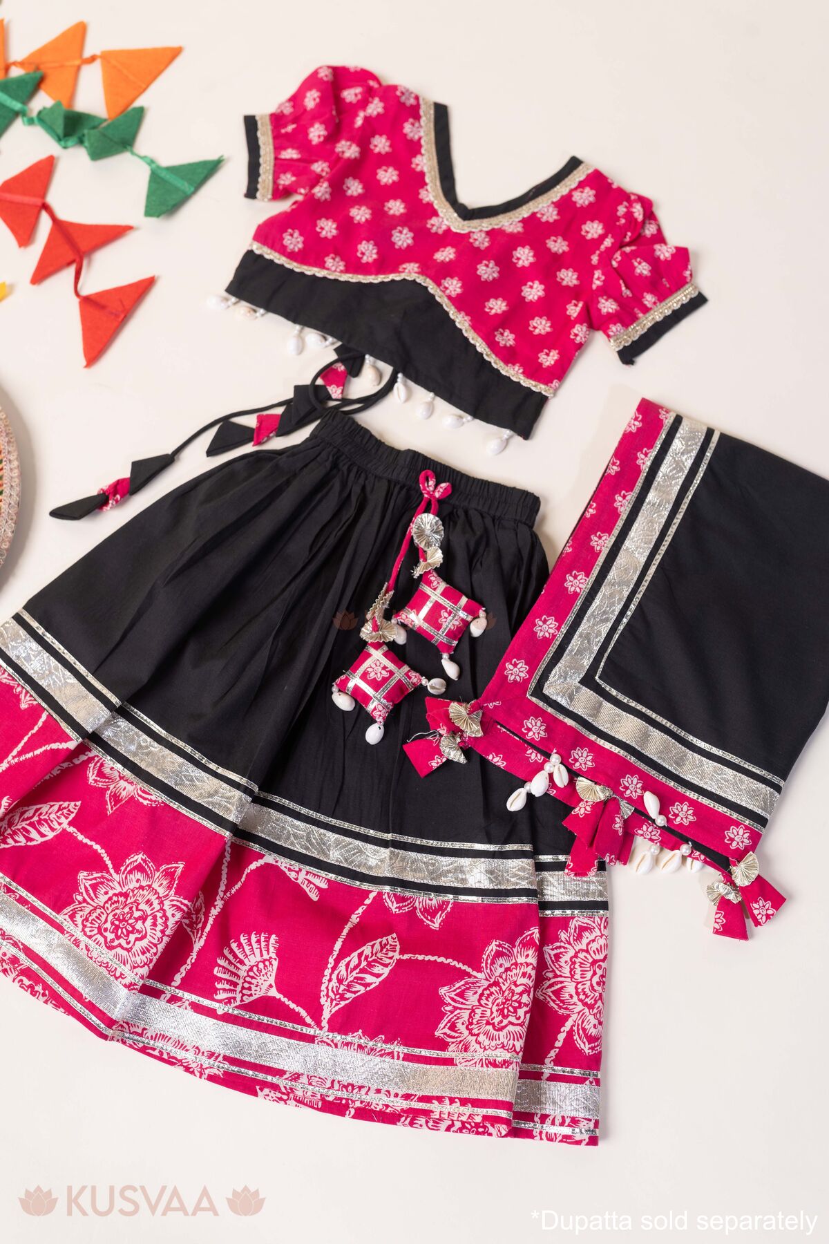 Image for Kusvaa Grw165 Jahnavi Cotton Lehenga Set Front
