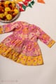 Image for Kusvaa Grw166 Jeevika Cotton Yellow Sharara Kurta Set Front