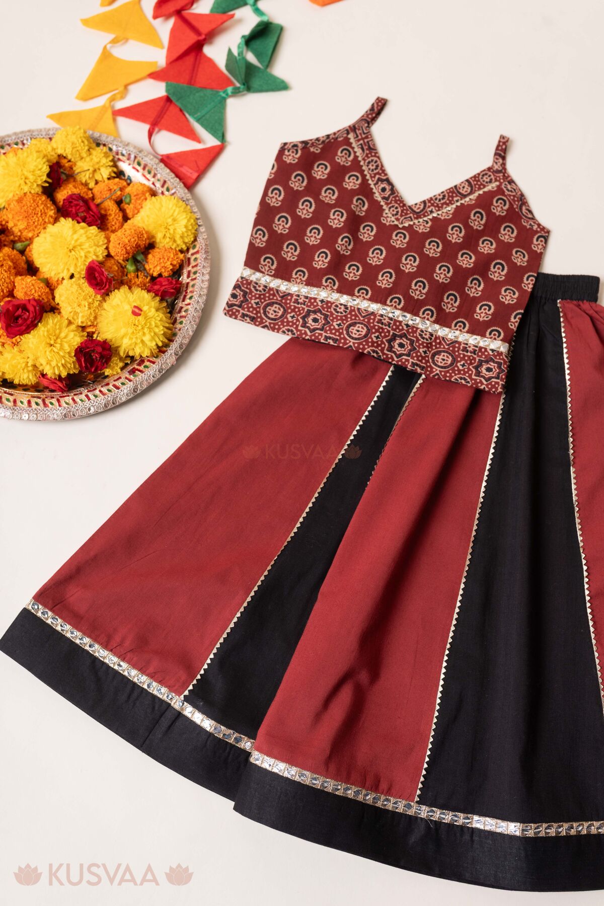 Image for Kusvaa Grw167 Ishani Cotton Lehenge Set