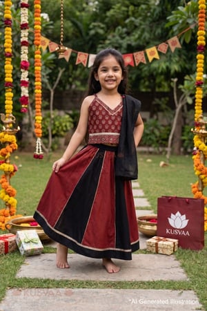 Image for Kusvaa Grw169 Bhavini Cotton Lehenga Set Ai