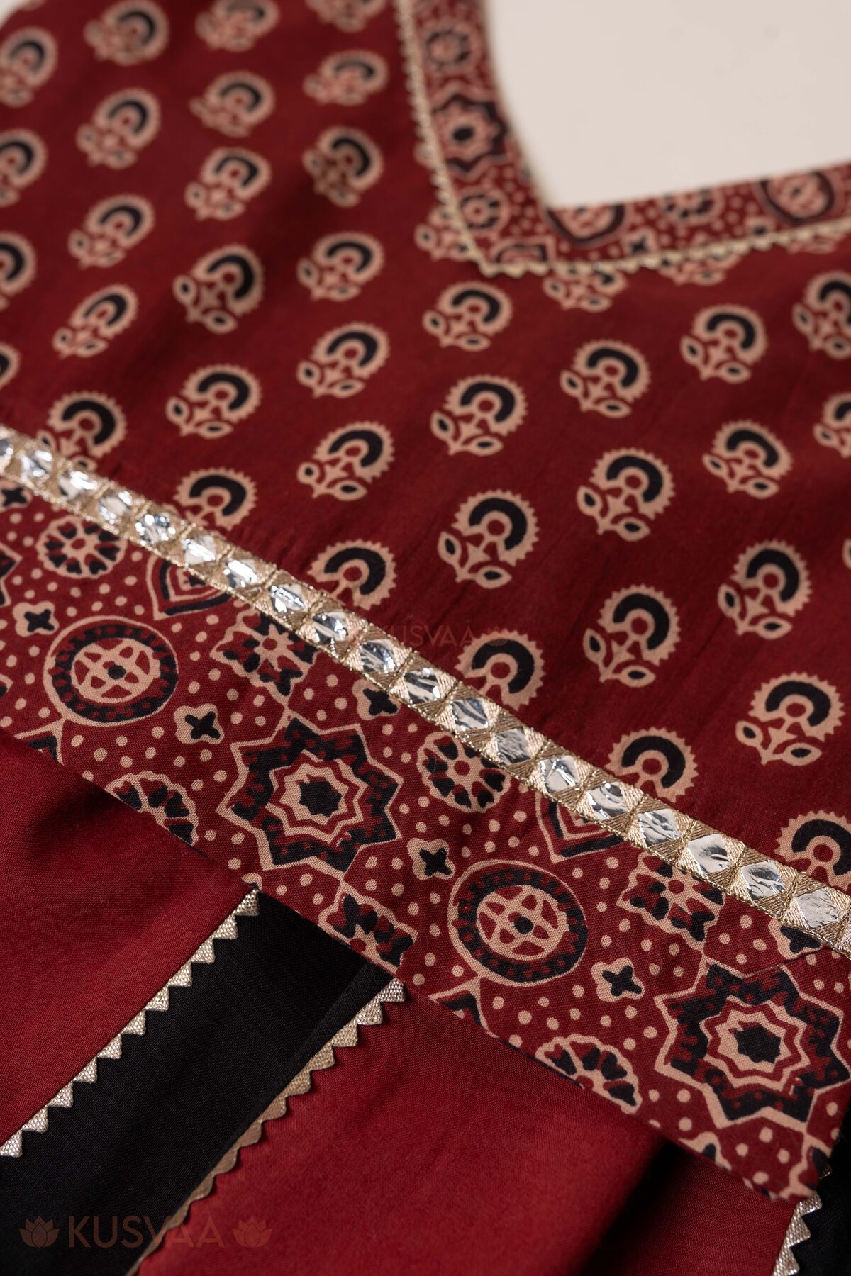 Image for Kusvaa Grw169 Bhavini Cotton Lehenga Set Detailing