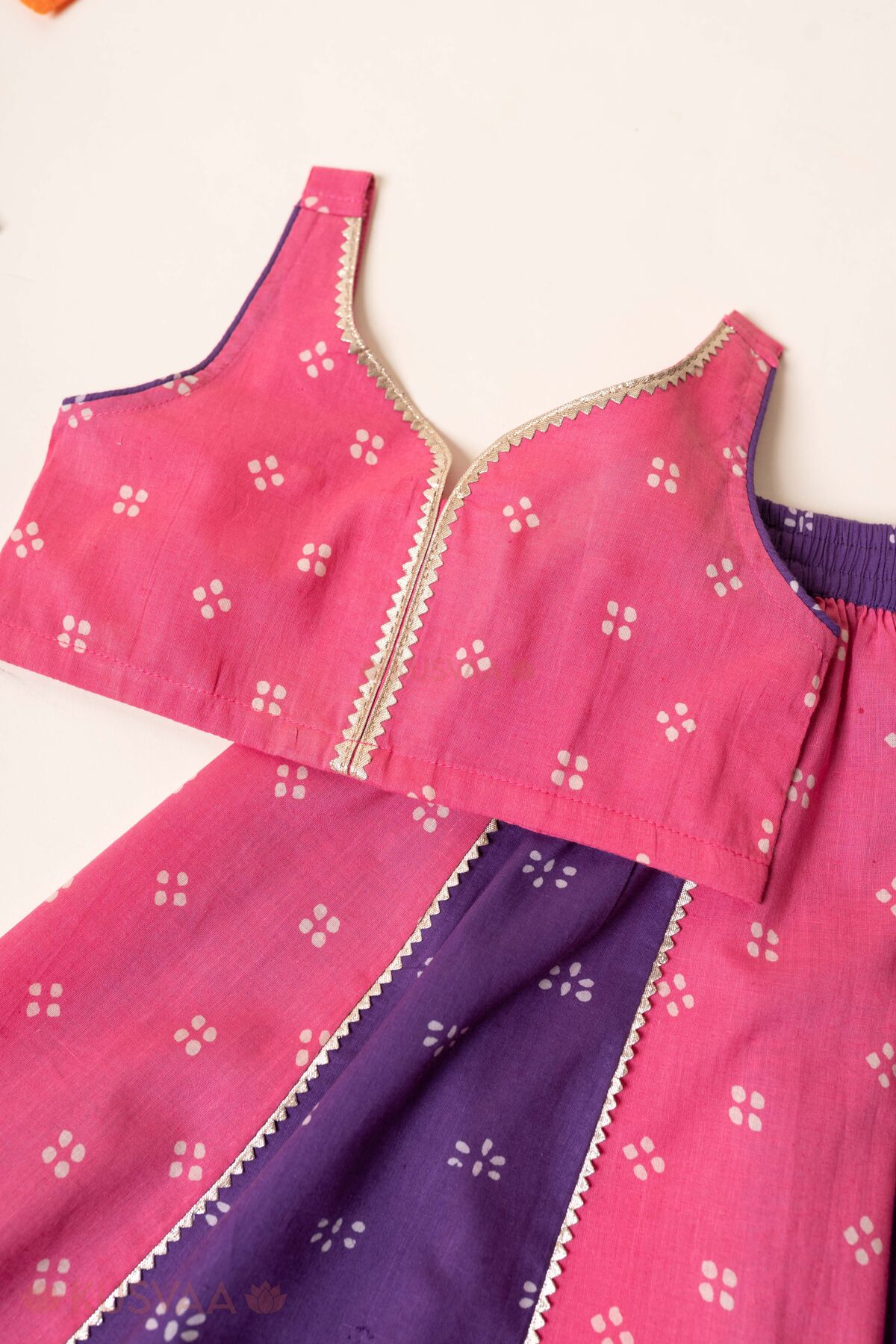 Image for Kusvaa Grw170 Bimla Cotton Lehenga Set Close