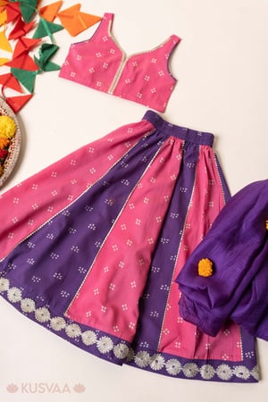 Image for Kusvaa Grw170 Bimla Cotton Lehenga Set Front