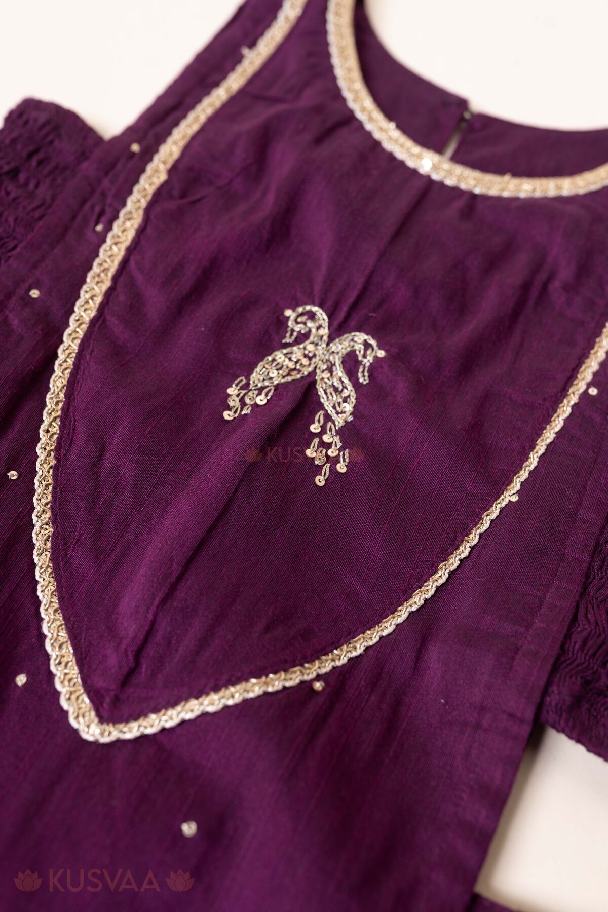 Image for Kusvaa Grw171 Riya Silk Lehenga Choli Set Nack