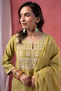 Image for Kusvaa Kds041 Naina Chanderi Kurta Dupatta Set Featured