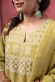 Image for Kusvaa Kds041 Naina Chanderi Kurta Dupatta Set Nack