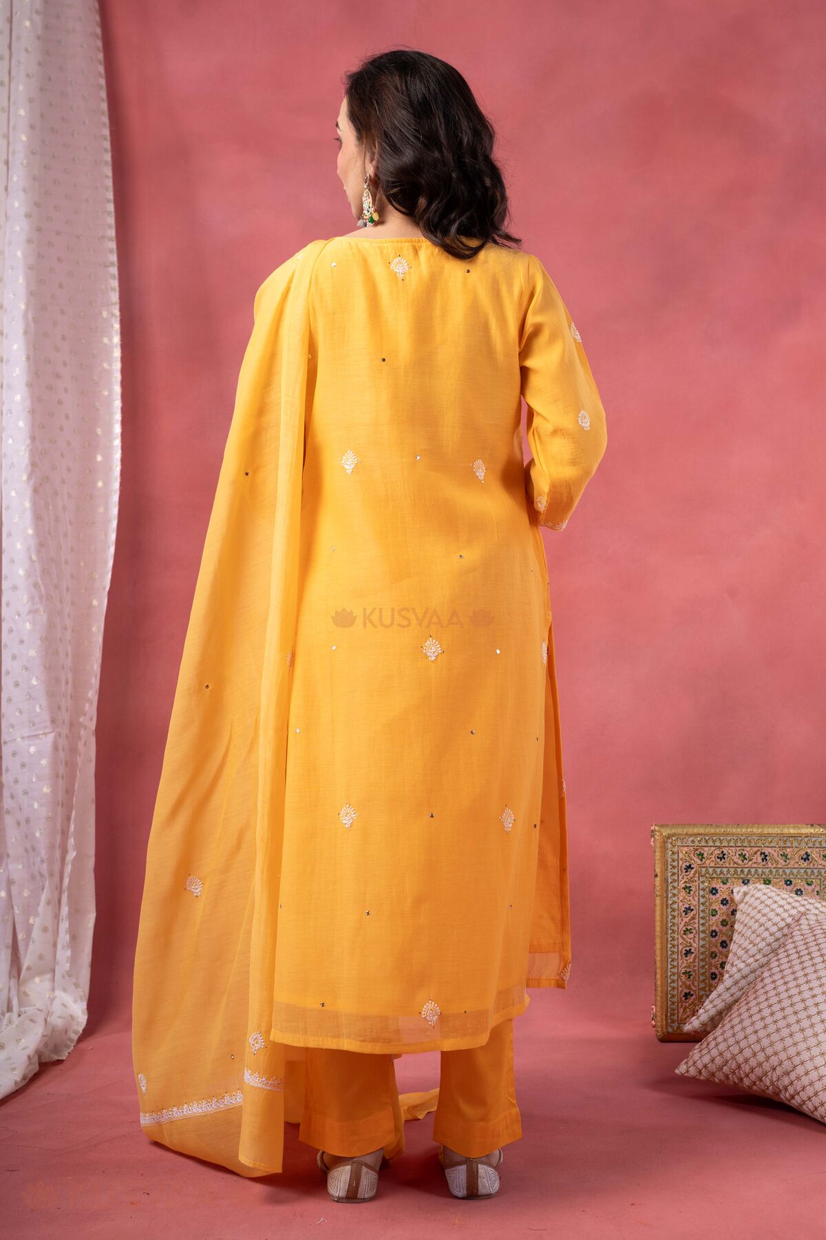 Image for Kusvaa Kds043 Dakshita Chanderi Kurta Dupatta Set Style