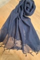 Image for Kusvaa Rndupatta05 Multi Color Cotton Kota Doria Dupatta Navyblue Front