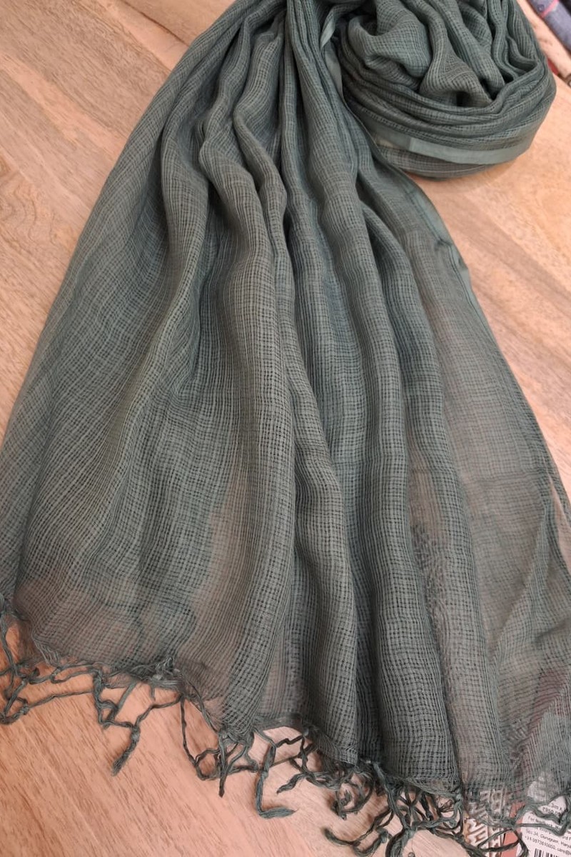 Image for Kusvaa Rndupatta05 Multi Color Cotton Kota Doria Dupatta Teal Front