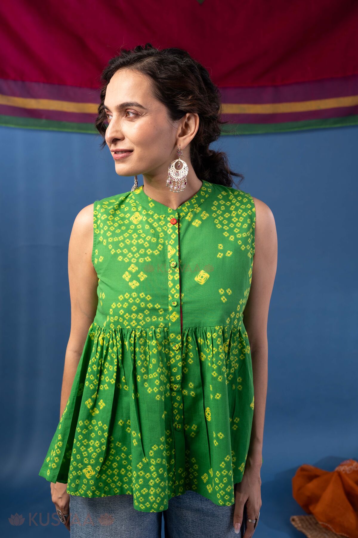 Image for Kusvaa Shk095 Leela Cotton A Line Short Kurti Featured