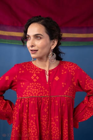 Image for Kusvaa Shk096 Mahima Cotton A Line Short Kurti Featured