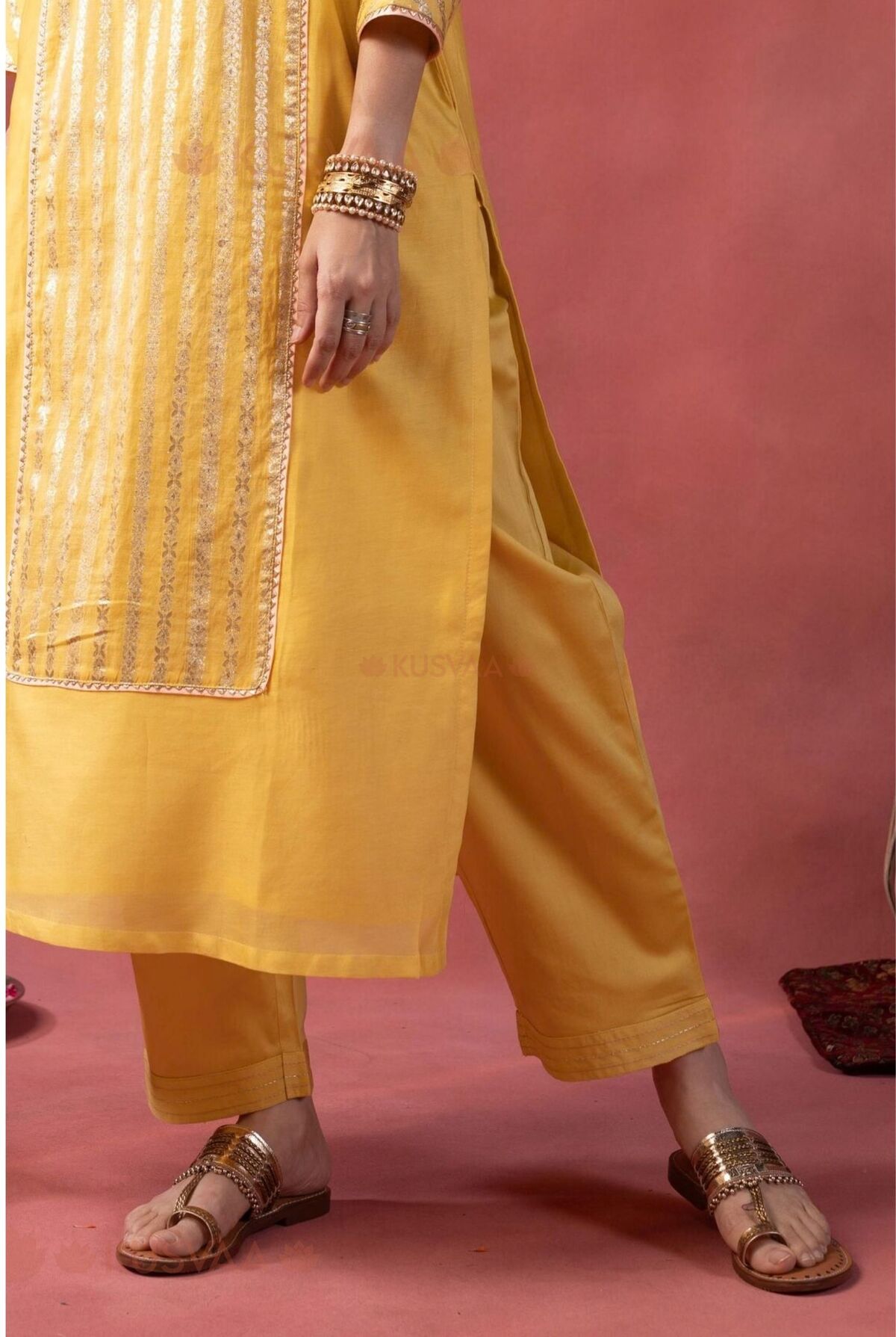 Image for Kusvaa Wkr411p Kaveri Satin Cotton Pant Front